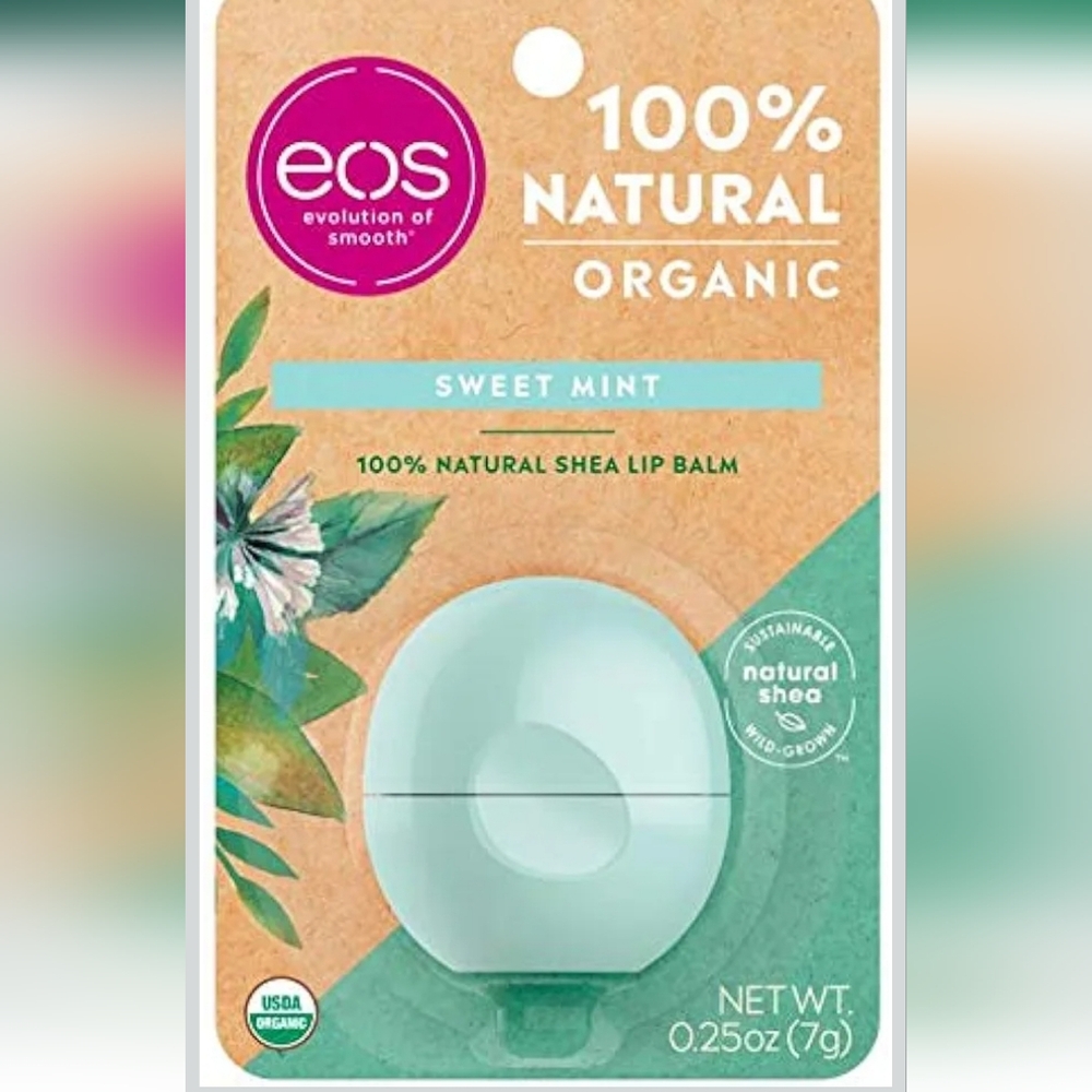 EOS Organic Sweet Mint Shea Lip Balm Ball New - Picture 2 of 4